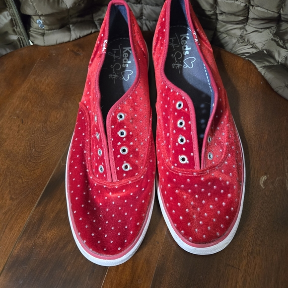 Taylor Swift Keds  red velvet rhinestone  Glitter Keds - Picture 1 of 14